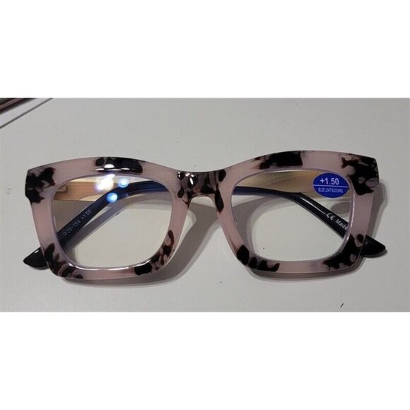 EyeKepper Pink Leopard Nerd 1.5 Cat Eye Thick Reading Nerd Glasses 113236 - Picture 3 of 3